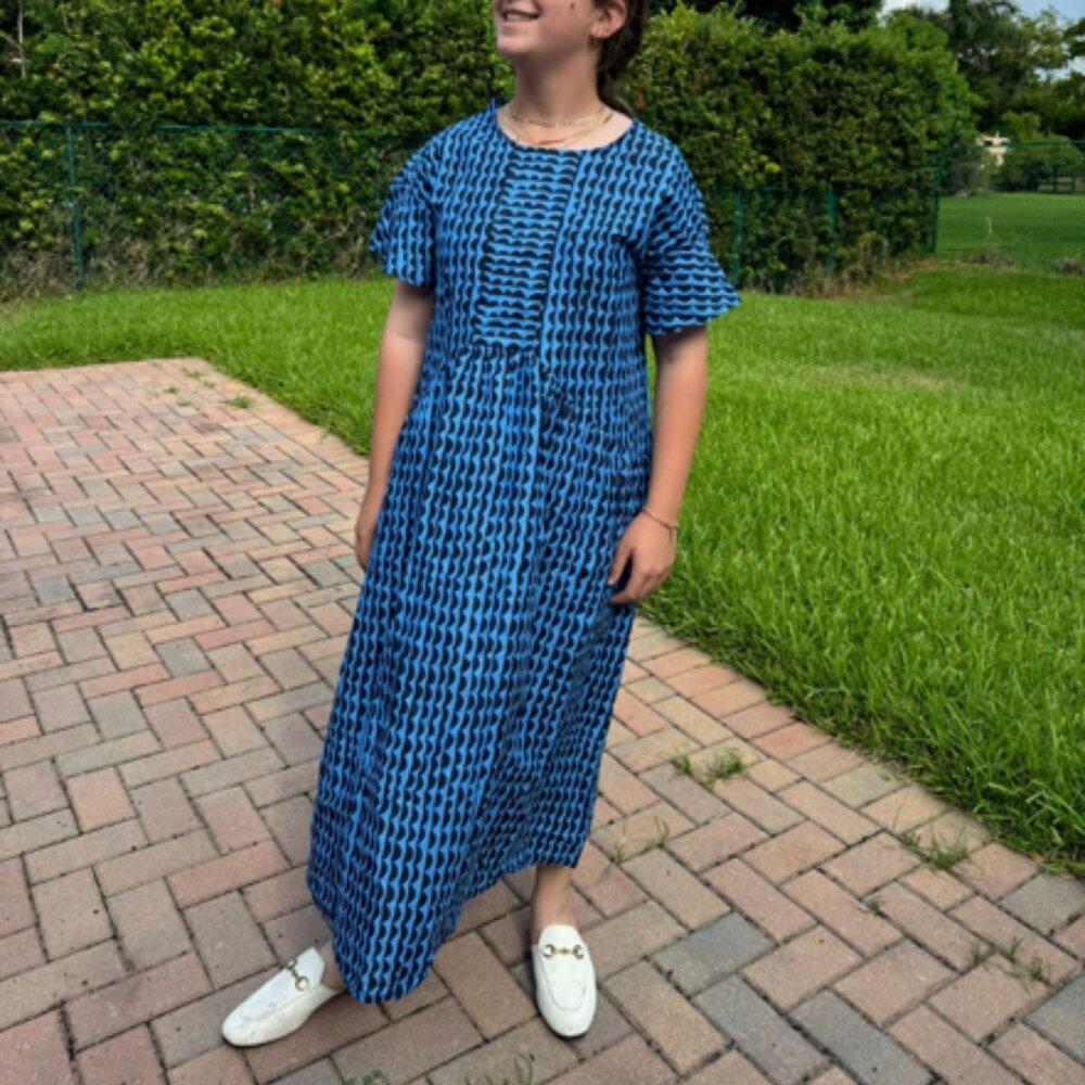 Blue and Black Wave Dress